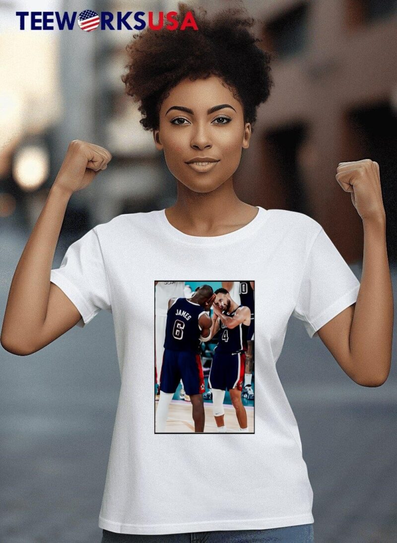 Nikotaughtyou Steph Curry Lebron James night night olympic paris 2024 women-t-shirt