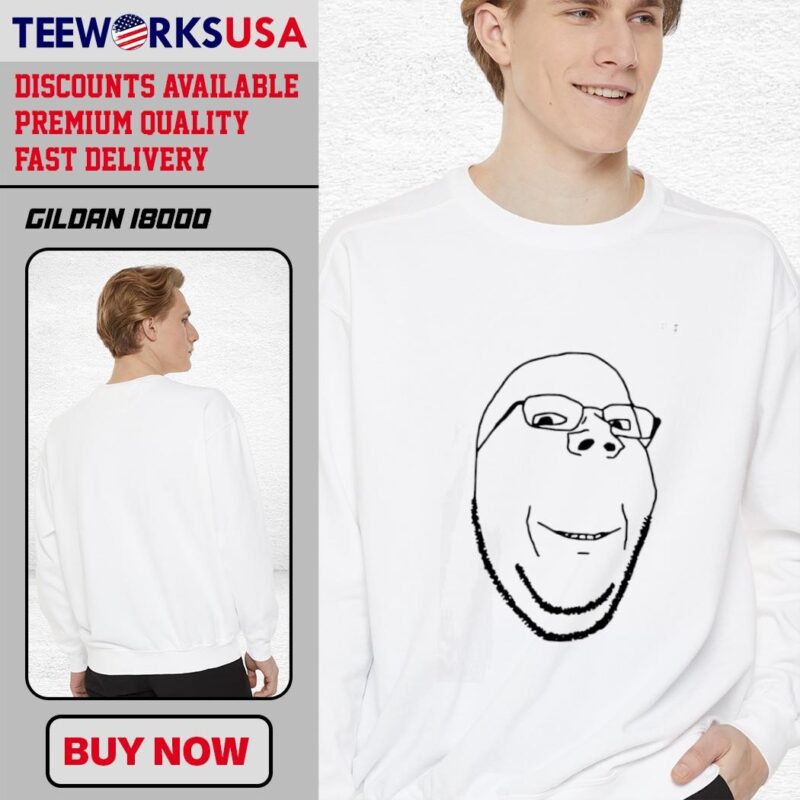 Smiling Wholesome Wojak Soyjak simple unisex-sweatshirt