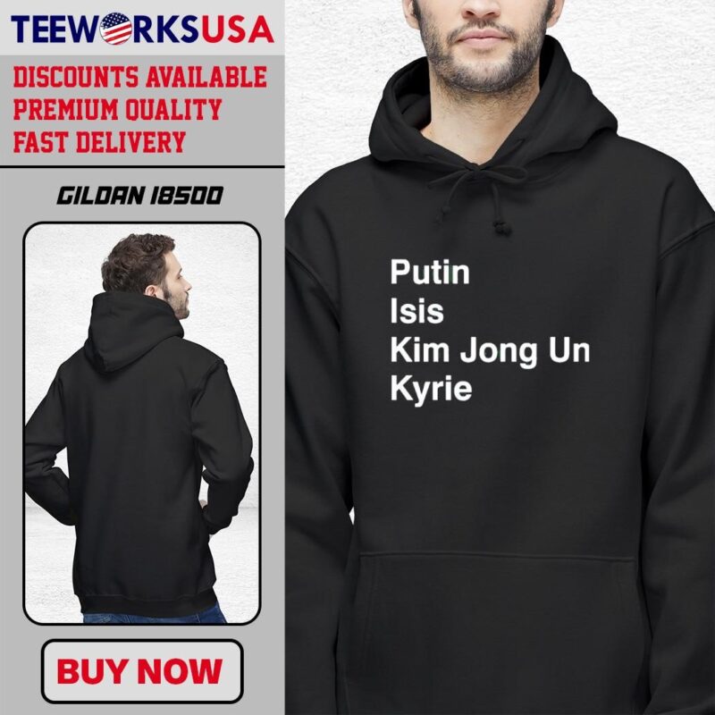 Putin Isis Kim Jong Un Kyrie Boston Celtics simple black-hoodie