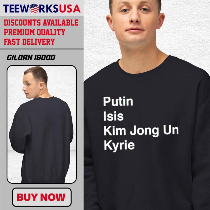 Putin Isis Kim Jong Un Kyrie Boston Celtics simple black-unisex-sweatshirt
