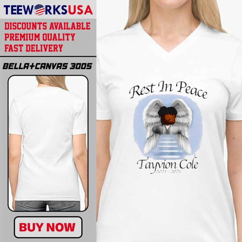 Rest In Peace Tayvion Cole 2021 Wings v-neck-t-shirt
