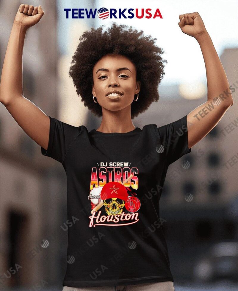 Houston Astros DJ Screw Skull Collection 2024 women-t-shirt