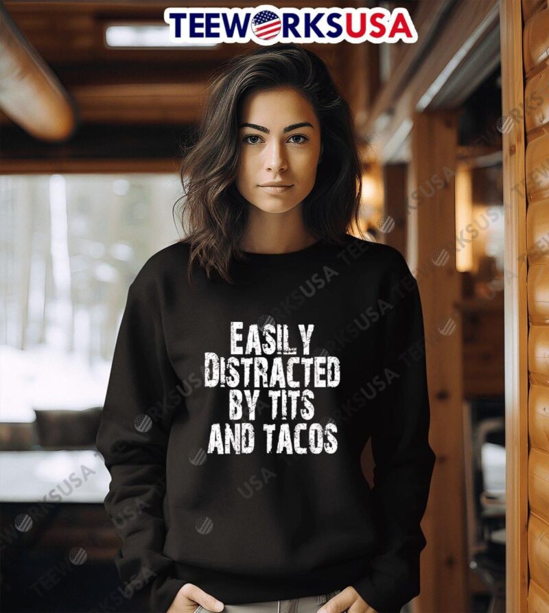 Polyalien easily distracted by tits and tacos sweater