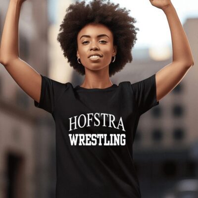 The rock hofstra wrestling women-t-shirt