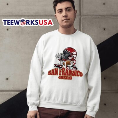 San Francisco 49ers mascot minion wearing helmet NFL sweater