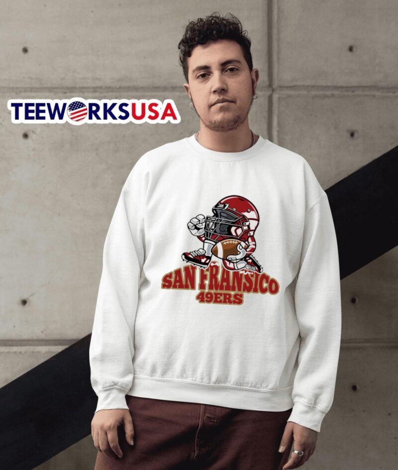 San Francisco 49ers mascot minion wearing helmet NFL sweater