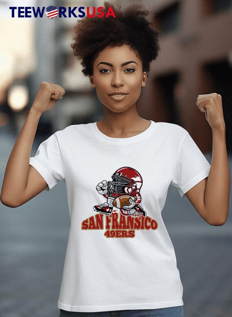 San Francisco 49ers mascot minion wearing helmet NFL women-t-shirt