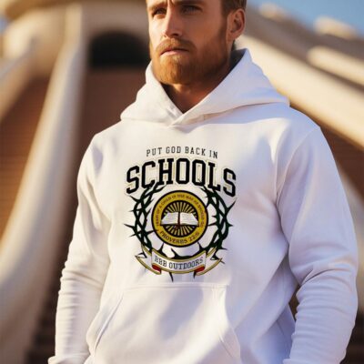 Put god back in schools BBB Outdoors logo hoodie