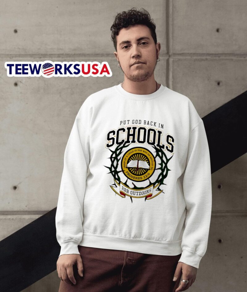 Put god back in schools BBB Outdoors logo sweater