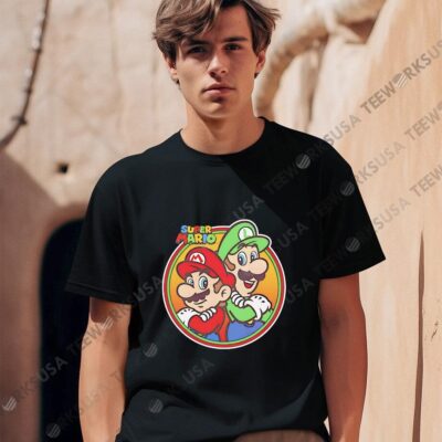 Super Mario and Luigi Brothers Circle Graphic shirt