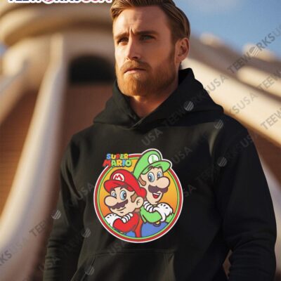 Super Mario and Luigi Brothers Circle Graphic hoodie