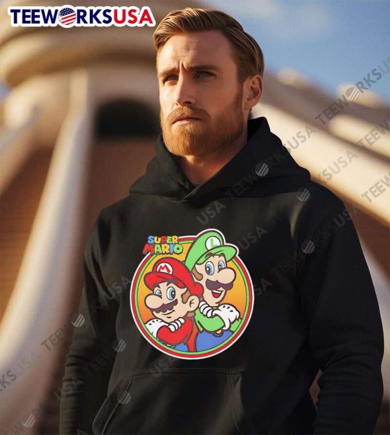 Super Mario and Luigi Brothers Circle Graphic hoodie