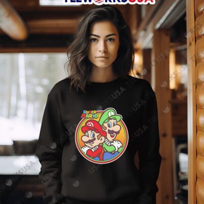 Super Mario and Luigi Brothers Circle Graphic sweater