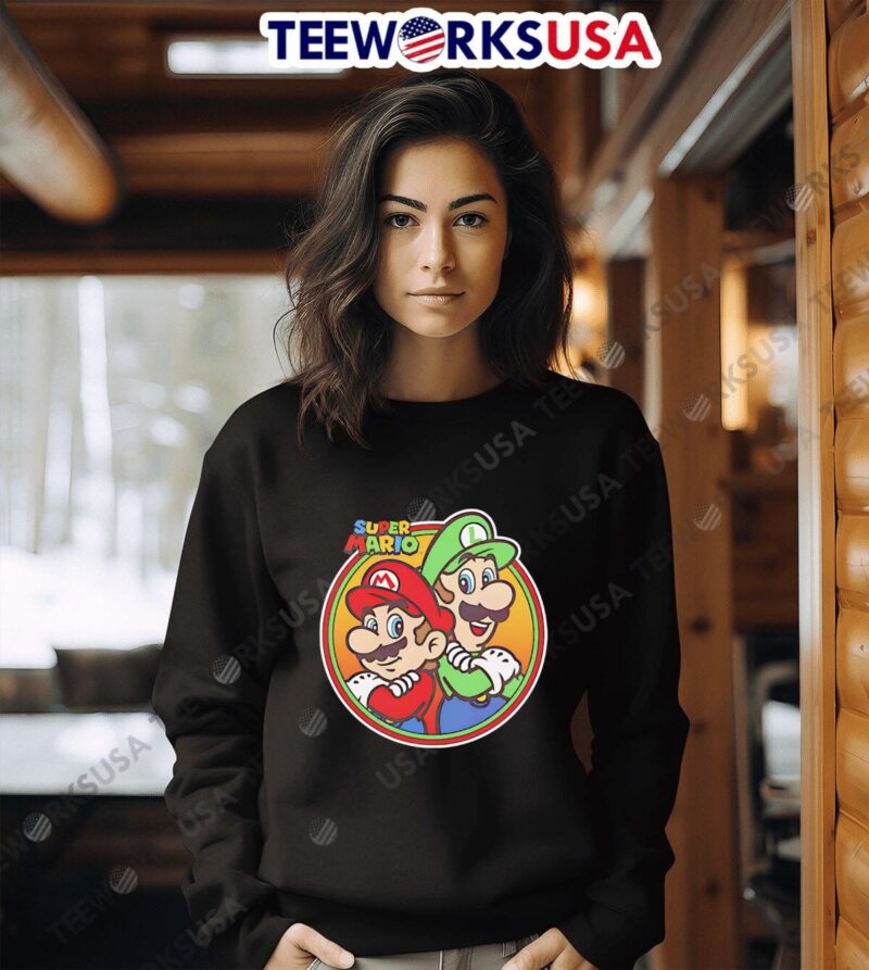 Super Mario and Luigi Brothers Circle Graphic sweater