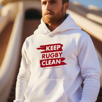 Funny Keep rugby clean world rugby anti-doping hoodie