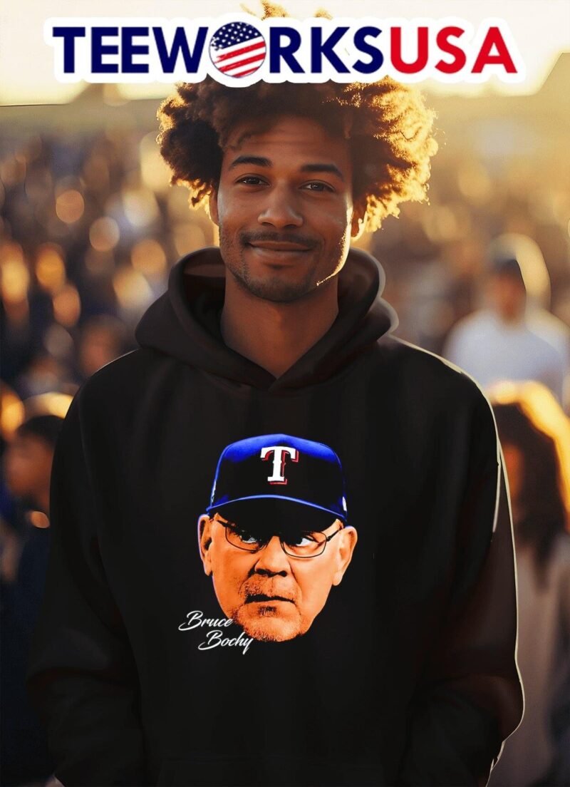 Texas Rangers Bruce Bochy head coach big face hoodie