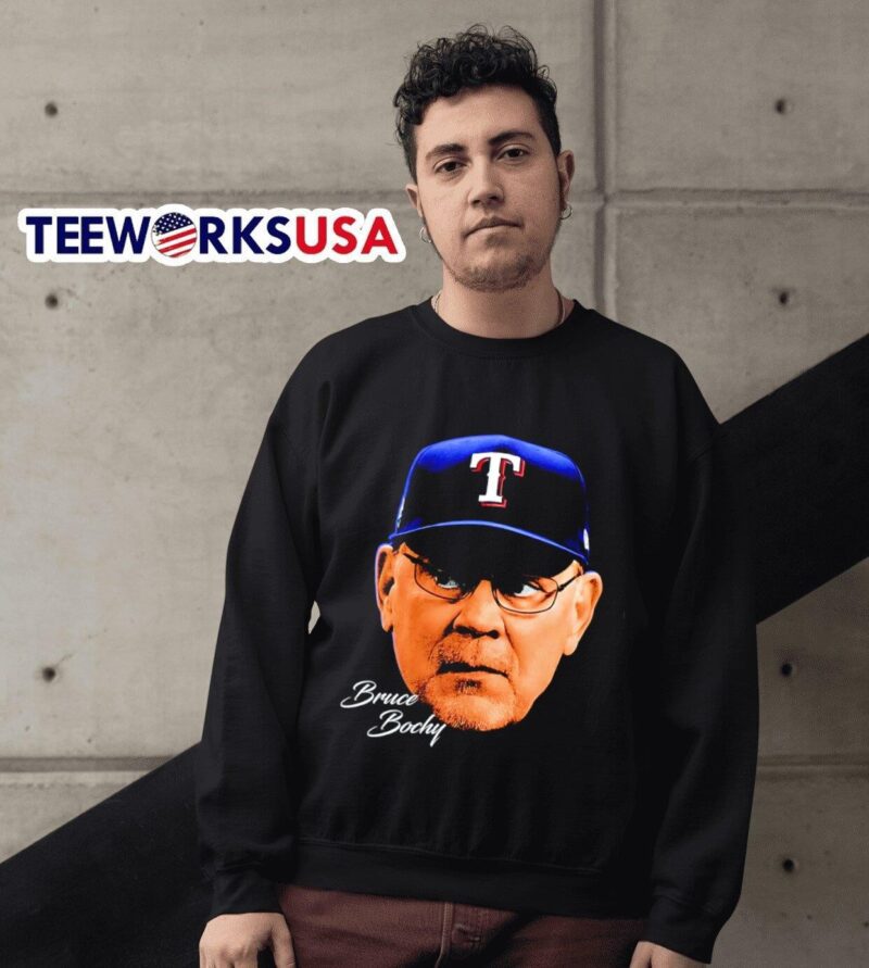 Texas Rangers Bruce Bochy head coach big face sweater