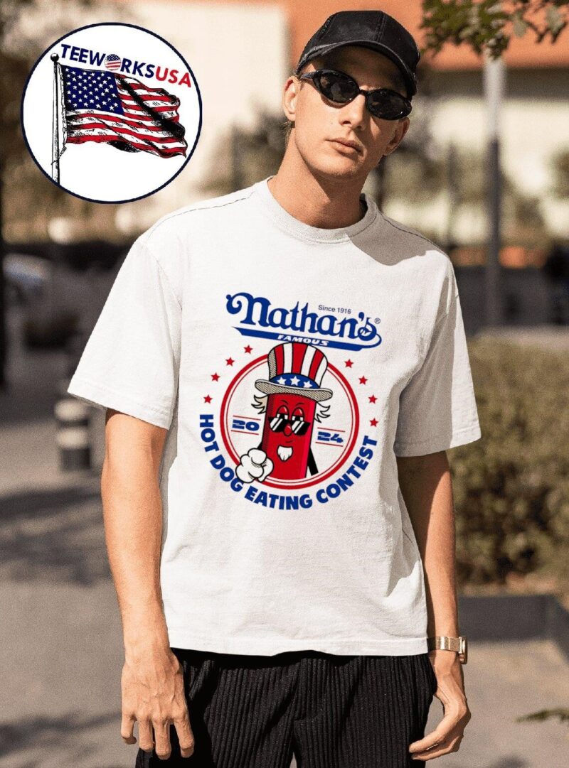 Nathan's famous hot dog eating contest 2024 shirt