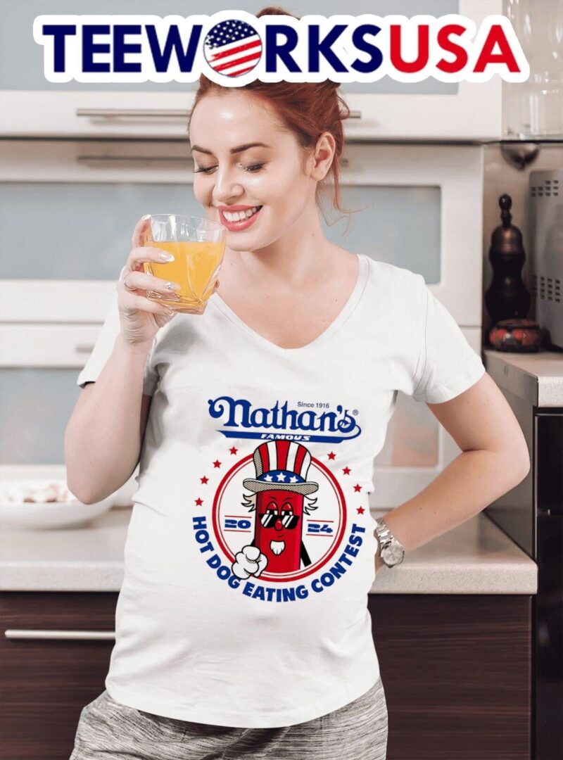 Nathan’s famous hot dog eating contest 2024 women-t-shirt