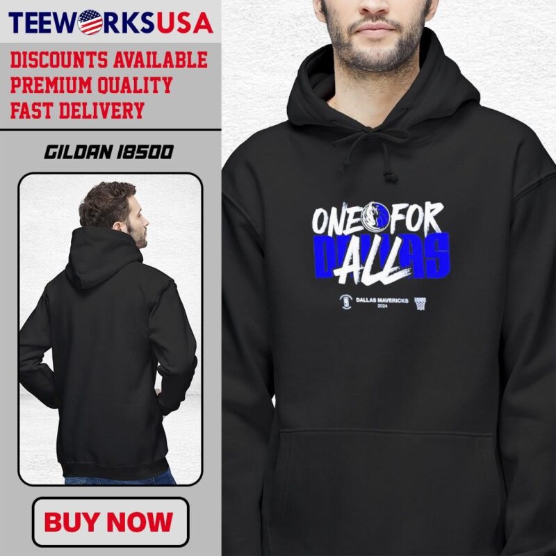 One For All 2024 Dallas Mavericks NBA logo black-hoodie