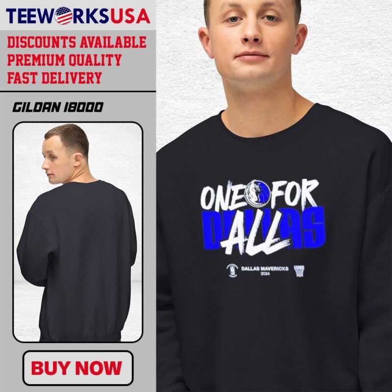 One For All 2024 Dallas Mavericks NBA logo black-unisex-sweatshirt