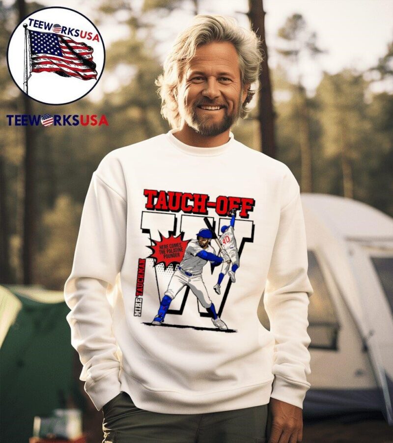 Chicago Cubs Mike Tauchman tauch-off here comes the Palatine pounder sweater
