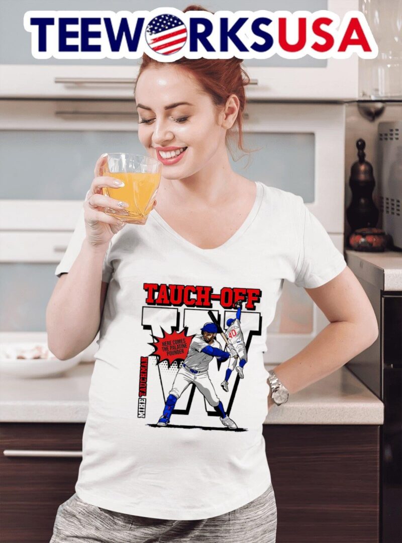 Chicago Cubs Mike Tauchman tauch-off here comes the Palatine pounder women-t-shirt