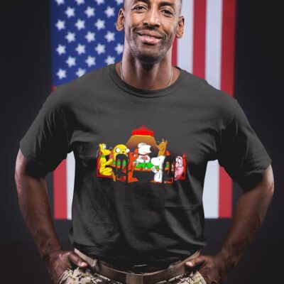 Snoopy and dog friends poker shirt