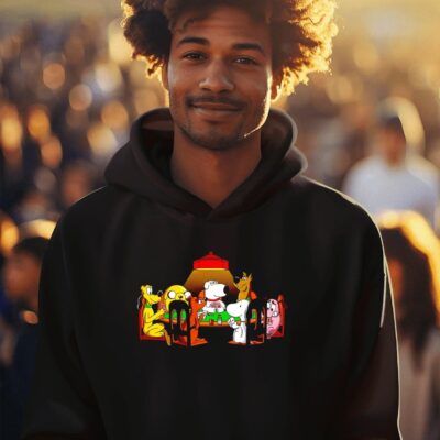 Snoopy and dog friends poker hoodie