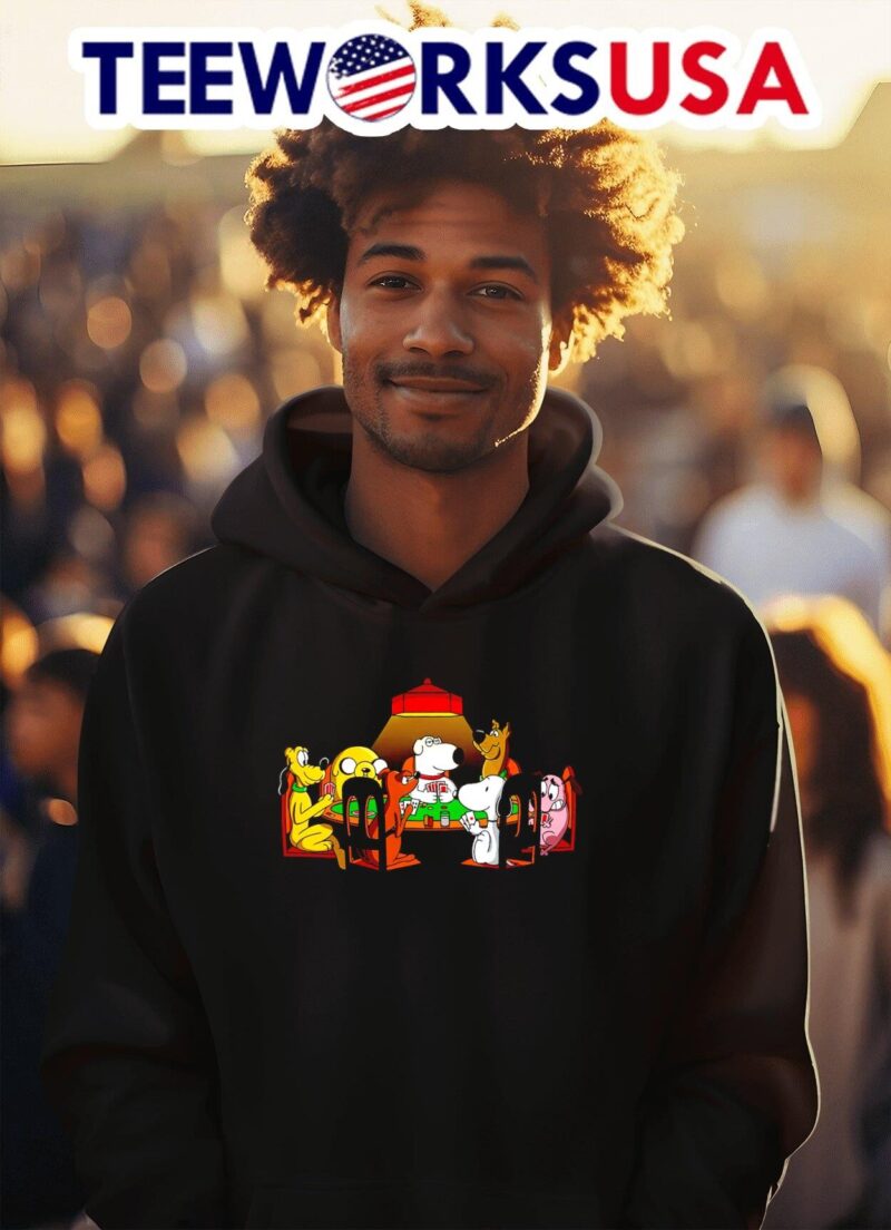 Snoopy and dog friends poker hoodie