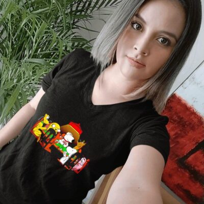 Snoopy and dog friends poker women-t-shirt