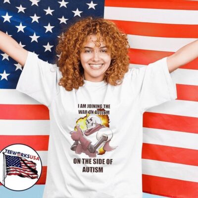 Skeleton I am joining the war on Autism on the side of Autism women-shirt