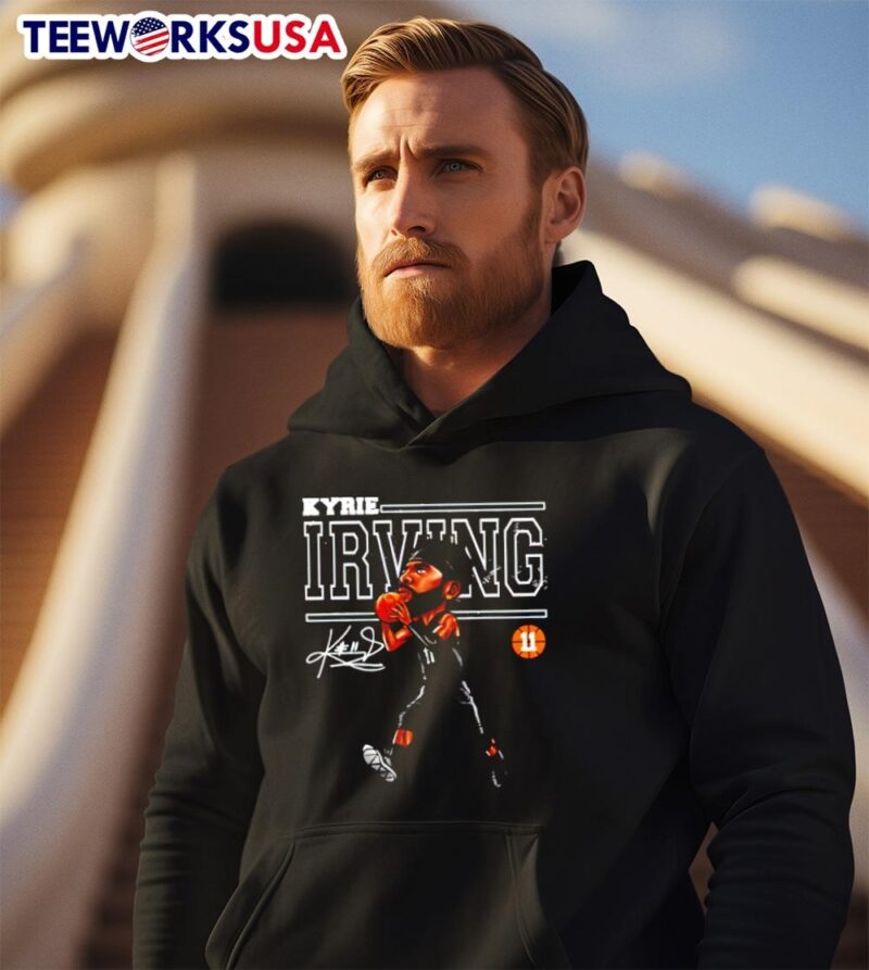 Funny Kyrie Irving Cartoon Art Basketball player signature hoodie