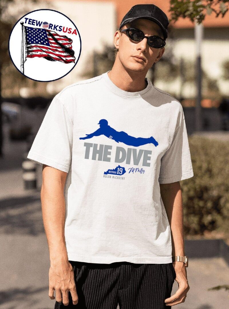 Kentucky Wildcats Nolan McCarthy the dive outfield 19 signature shirt