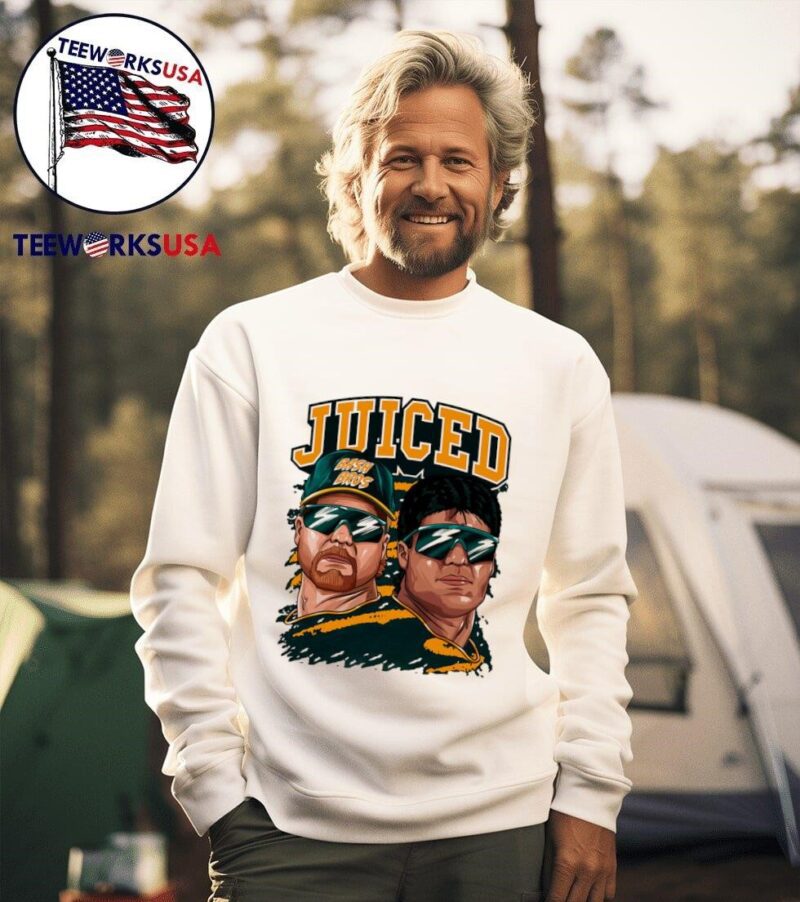 Oakland Athletics Jose Canseco and Mark McGwire juice Bash Brothers sweater