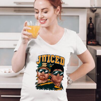 Oakland Athletics Jose Canseco and Mark McGwire juice Bash Brothers women-t-shirt