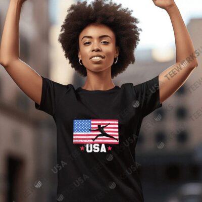 Olympic Paris 2024 Fencing USA Flag USA women-t-shirt