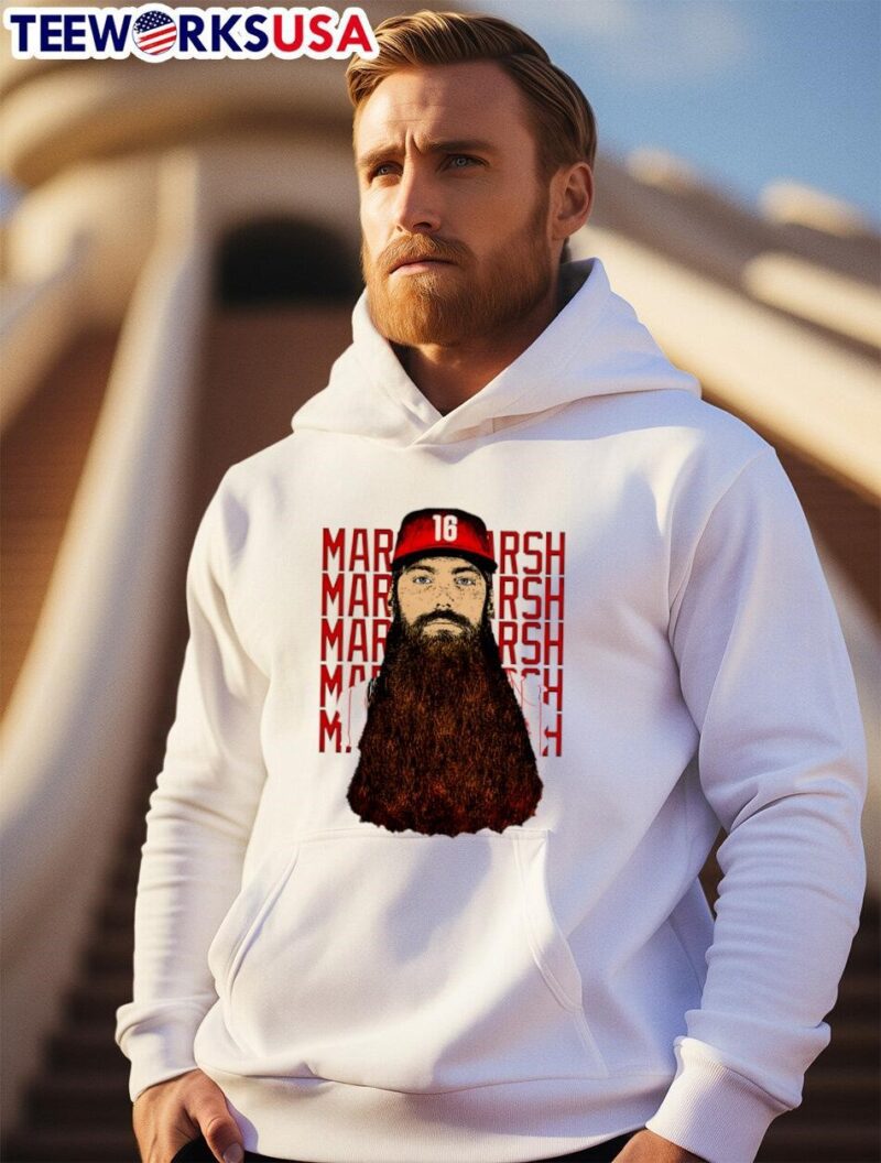 Philadelphia Phillies Brandon Marsh No.16 Illustration Cutout hoodie