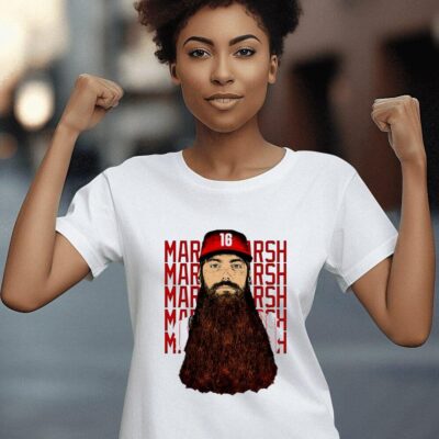 Philadelphia Phillies Brandon Marsh No.16 Illustration Cutout women-t-shirt
