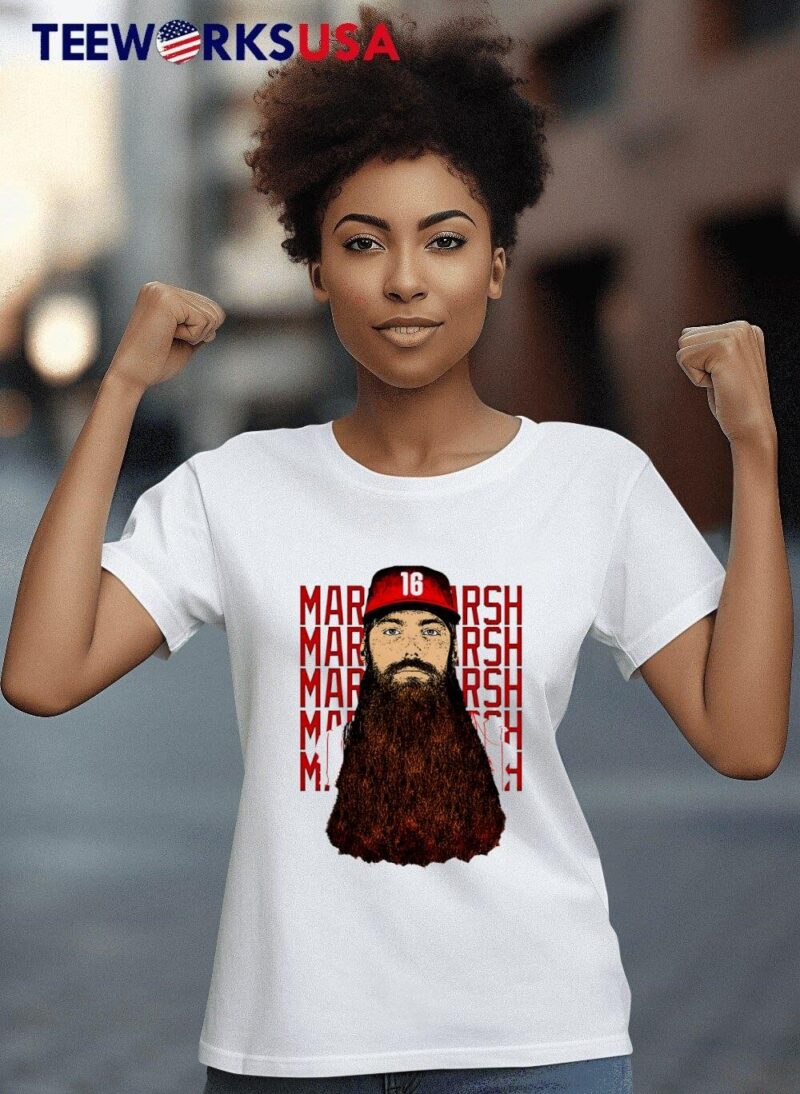 Philadelphia Phillies Brandon Marsh No.16 Illustration Cutout women-t-shirt
