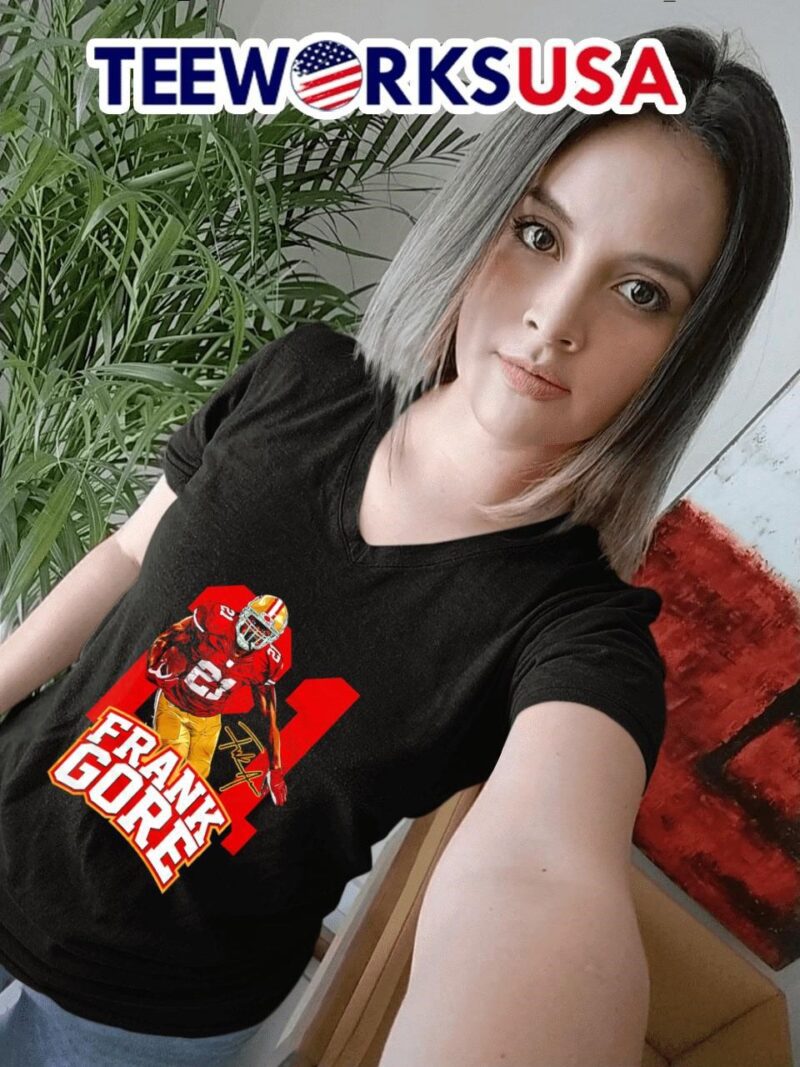 San Francisco 49ers Frank Gore legend 21 signature women-t-shirt