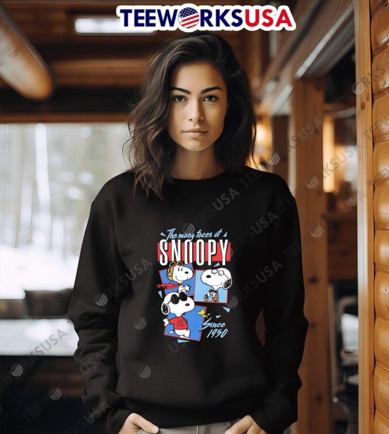 Snoopy Through The Years The Many Faces Of Snoopy Sinve 1950 sweater