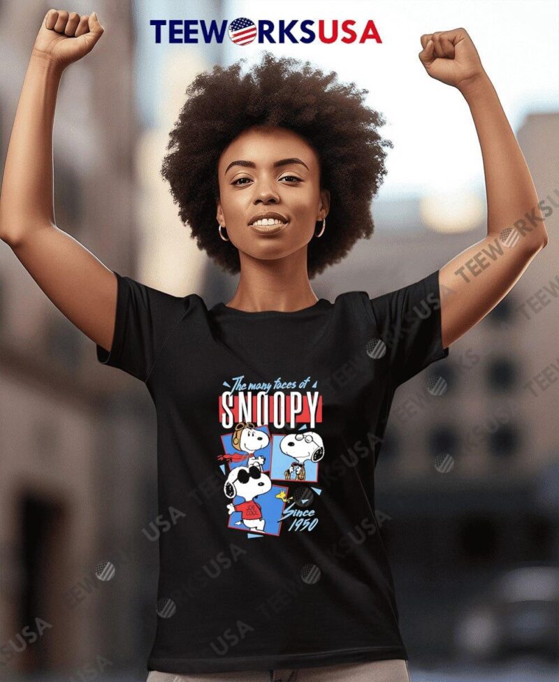 Snoopy Through The Years The Many Faces Of Snoopy Sinve 1950 women-t-shirt