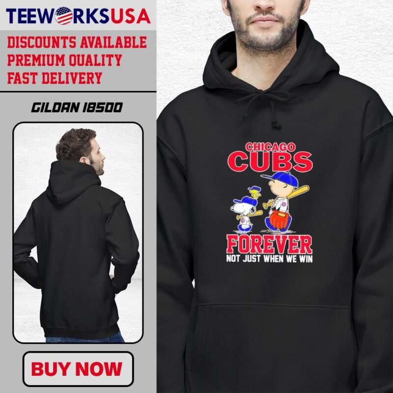 Chicago Cubs forever not just when we win Snoopy Woodstock and Charlie Brown Trends Style black-hoodie