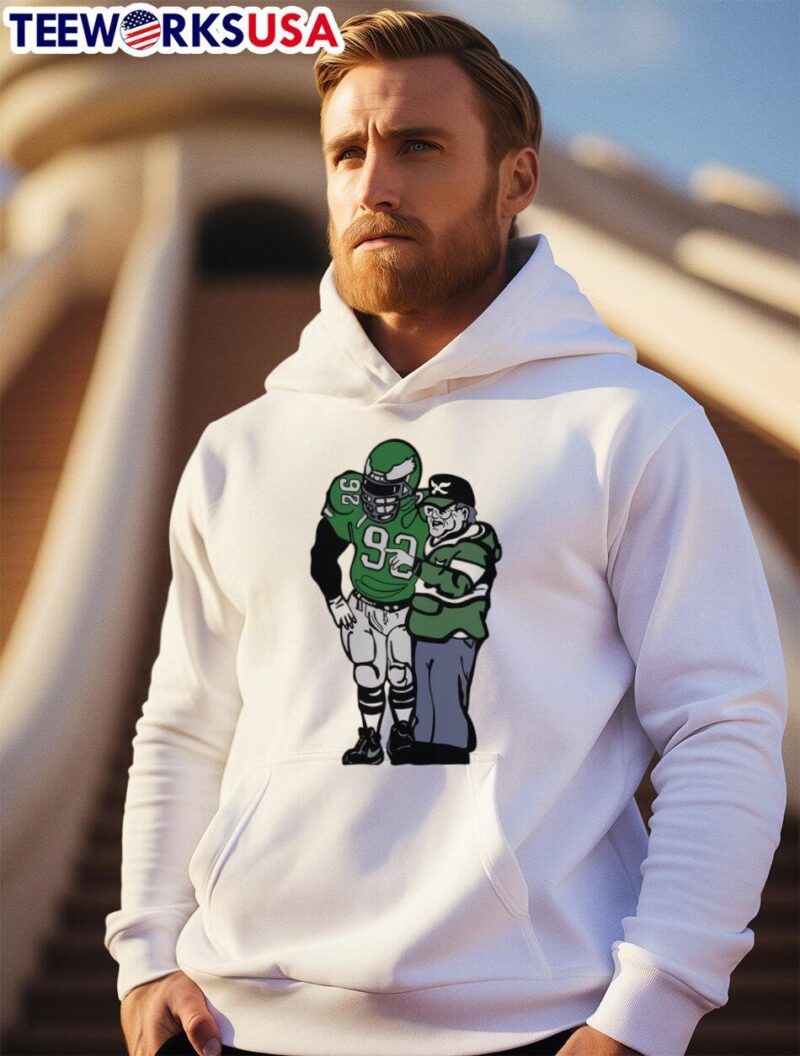 Philadelphia Eagles Reggie White 92 Buddy Ryan cartoon hoodie