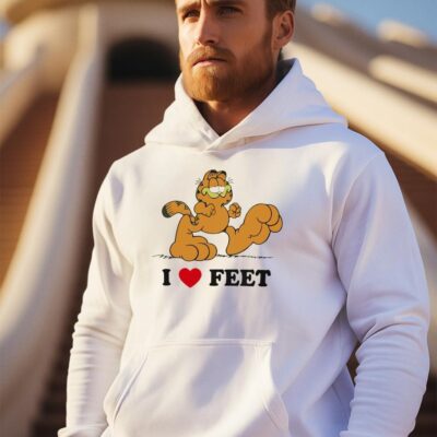 The Garfield Movie I love feet funny hoodie