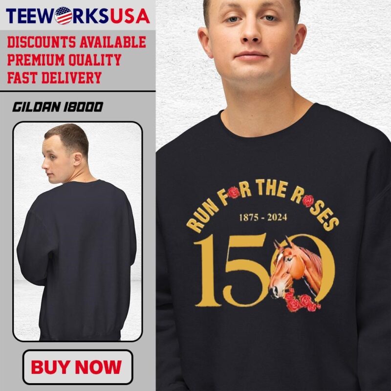 Run For The Roses 150 Years Derby Day black-unisex-sweatshirt