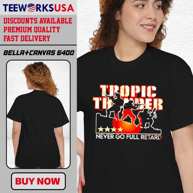 Tropic Thunder Never Go Full Retard vintage style trends classic-women-t-shirt