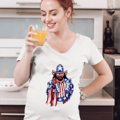 Uncle Sam X Randy Savage Macho Man USA women-t-shirt