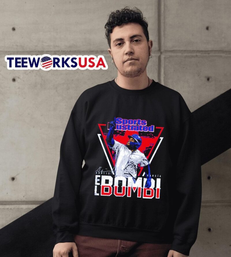 Texas Rangers Adolis Garcia sports illustrated El Bombi signature sweater